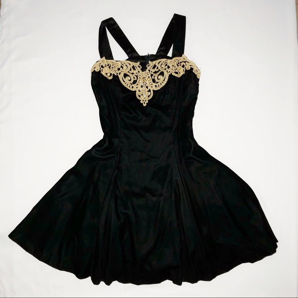 Scott McClintock Vintage Black and Gold Dress
